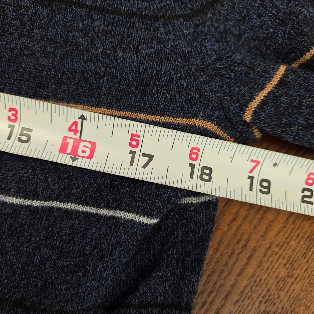 100% Merino Wool Striped Sweater Banana Republic Blue Crew neck sweater Small - Picture 7 of 8